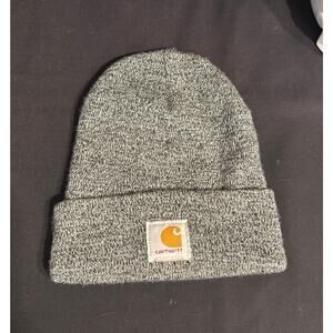 Men’s Women’s Carhartt A18 Cuffed Knit Beanie Hat White Gray Heather NEW